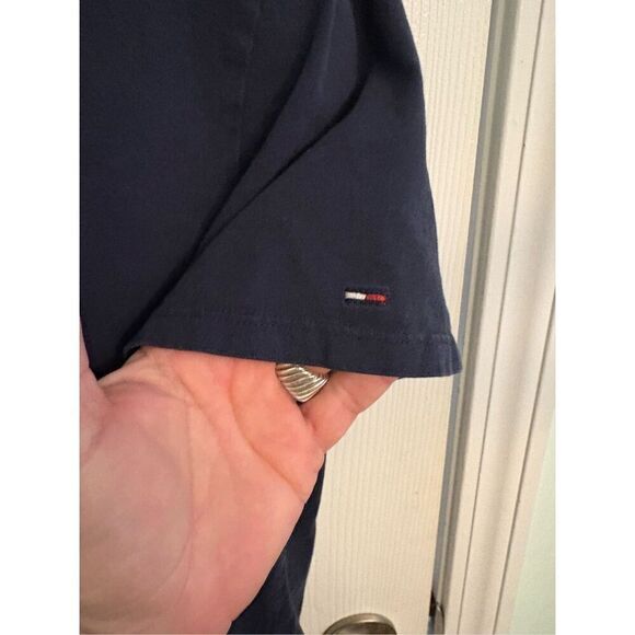 Tommy Hilfiger Y2K Navy Blue Track T-Shirt. Size Medium - Picture 6 of 7